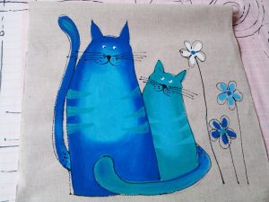 maľované obliečky motív mačky
